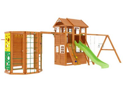 Детский деревянный домик Клубный домик 2 с WorkOut Luxe
