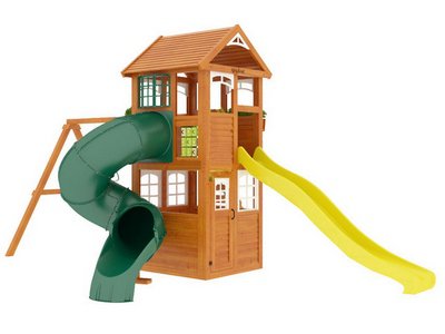Детский деревянный домик Клубный домик с трубой Luxe
