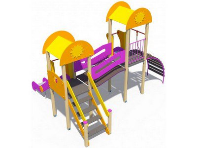 Площадка для детского сада Солнышко Зарница (скаты металлические) Н-1200 и Н-900 ДИО 03030