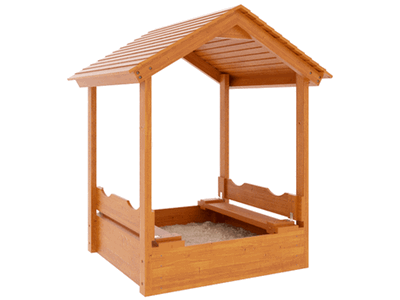 Большая песочница с крышкой с деревянной крышей