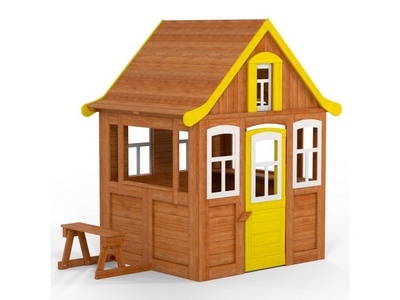 Детский деревянный домик Лучик Желтый