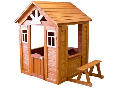 Детский домик для дачи Лучик со скамейкой